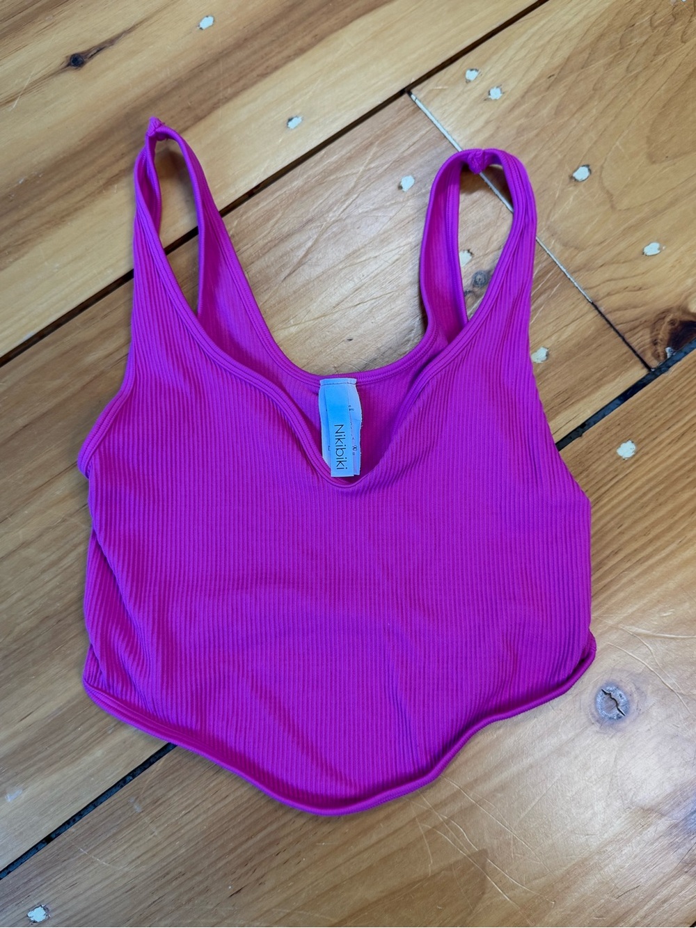 NIKIBIKI Plunge Seamless Ribbed Crop Top o/s